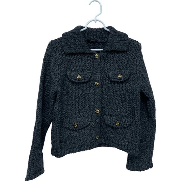 Massimo Dutti Womens Sweater Cardigan S Gray Knit Pocket Details 5711/630 NWT - Picture 2 of 10
